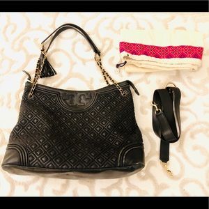 Tory Burch Fleming Quilted Tote Shoulder Chain Bag